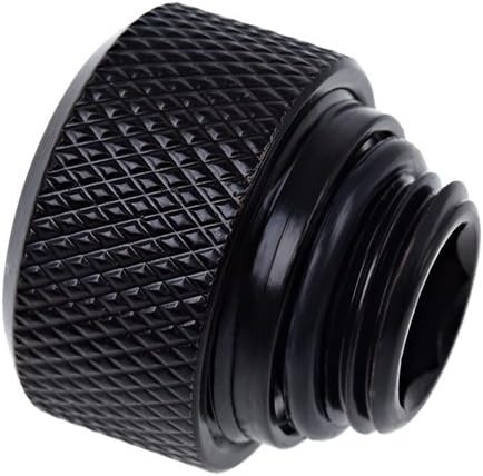 Alphacool 17262 Eiszapfen 13mm HardTube Compression Fitting G1/4 - knurled - deep Black Water Cooling Fittings...