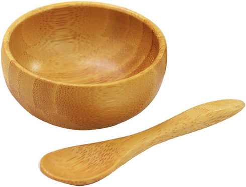 Mask Bowl- Cute Small Skin Care Mask Bowl Eco Bamboo Mask Mixing Tool Sets for Ladies Women DIY Cosmetic Tool Kit...