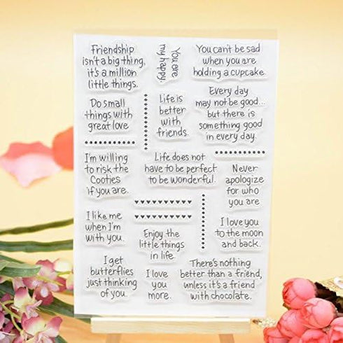 Welcome to Joyful Home 1pc Friendship Sentiment Clear Stamp for Card Making Decoration and Scrapbooking...