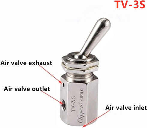 TV-3S Solenoid Air Valve Knob Toggle Value Switch Pneumatic Mechanical 3 Way Electric Knob Control...