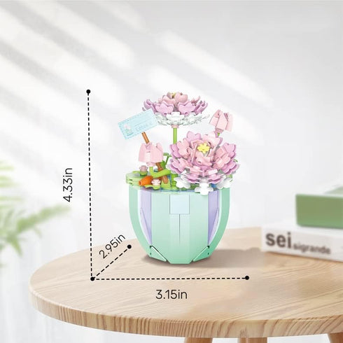 Lotus Flower Building Set, Mini Cute Botanical Collection Flower Bonsai Plant, Creative for Kids 6+ and Adults, Room Or Home Decor (312PCS) - No C...