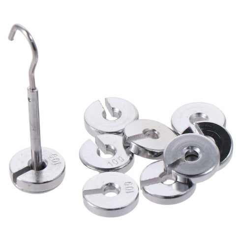with Hanger and Case 10g Each Durable Silver Lab Slotted Mass Set High Quality Chromium-Plated Metal Slotted Weights Laboratory...