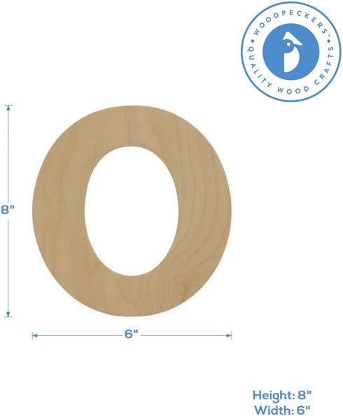 Woodpeckers Wooden Number 0 Cutouts 8" - Baltic Birch - Jumbo Clock, Office Sign, Wall Decor - Pack of 1...
