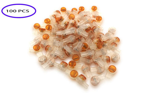UY Wire to Wire Connector K2,SINCODA 100PCS Waterproof Gel-Filled Orange Clear Button Telephone Wire Connectors UY2 Butt Splice Connector K2 Netwo...