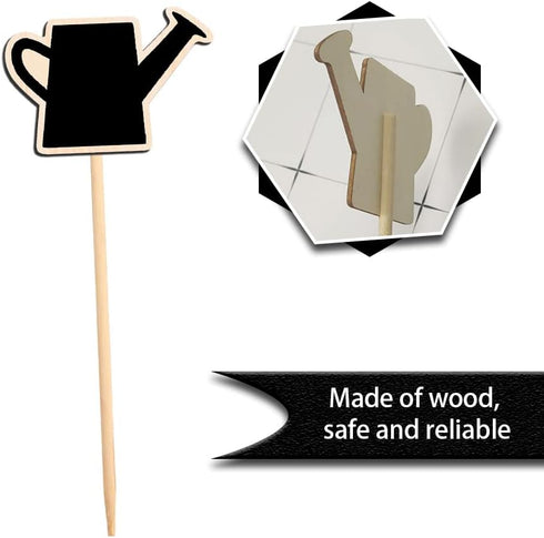 10 Pcs Wood Chalkboard Signs Mini Wooden Plant Labels Creative Black Board Plant Markers for Seed Potted Herbs Flowers Vegetables...