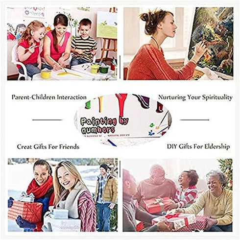 Graffitic Health Breakfast Paint by Numbers Kits with Brushes and Acrylic Pigment on Canvas Painting for Adults, Milk and Orange Juice Arts Crafts...