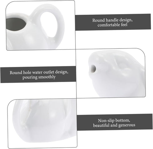 Ceramic Cartoon Milk Jug White Pitcher Rabbit Creamer Dispenser Mini Creamer Pitcher Tea Pot Ceramic Mini Rabbit Creamer with Handle Mini Syrup Pi...