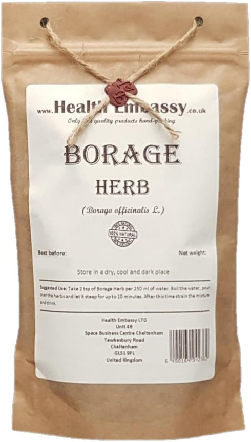 Health Embassy Borage Herb | Borago Officinalis L | 100% Natural Herbal Tea (50g)...