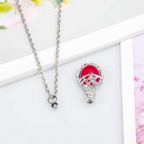 Tree of Life Urn Necklace for Ashes Teardrop Cremation Jewelry with Crystal Love Memorial Jewelry Ash Holder Birthstone Necklaces for Ashes Rememb...