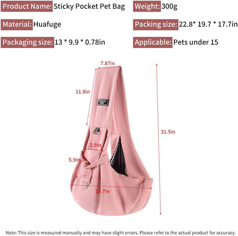 Pet Dog Sling Carrier - Travel Safe Bag for Small Puppies and Kittens up to 15 lbs, Comfortable Backpack for Outdoor Adventures and Subway Travel...