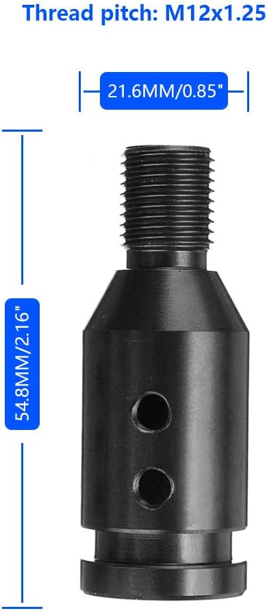 (Black) Shift knob Shifters Adapter Manual Transmission Non Threaded M12x1.25mm...