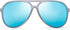JIM HALO Polarized Aviator Sunglasses Men Women Oversize Plastic Driving Glasses (Matte Transparent Frame/Polarized Blue Lens)...