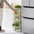 Multifunctional Plastic Storage Basket Floor Tripod Kitchen Vegetable and Fruit Storage Rack Drain Rack (Green, 4 layers)...