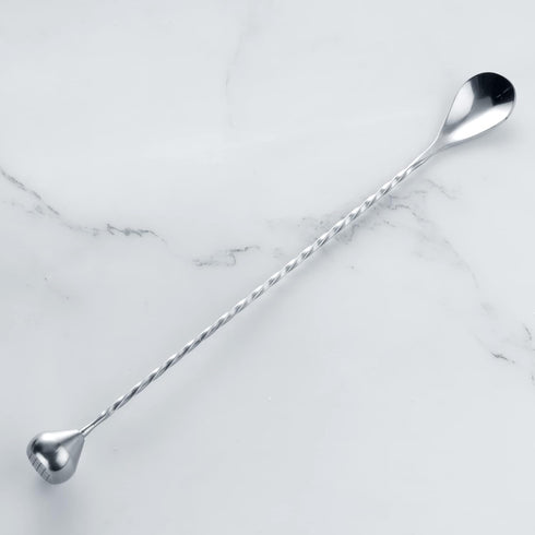 Homestia Bar Spoon Cocktail Mixing Stirrers for Drink, 12 Inches 304 Stainless Steel Spiral Long Handle, Bottom Weighted Solid Muddler Function, S...