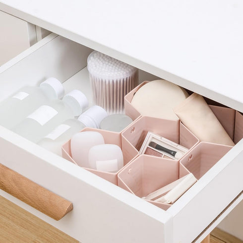 Poeland Drawer Divider Organizer Adjustable DIY Grid Honeycomb Drawer Divider for Underwear Belt Scarf Socks Pink...