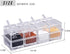 Clear Seasoning Box,4 Spice Jars Condiment Containers with Lids and 4Pcs Spoons 1Pcs Tray Seasoning Organizer for Salt, Sugar,Cardamon, Cinnamon,C...