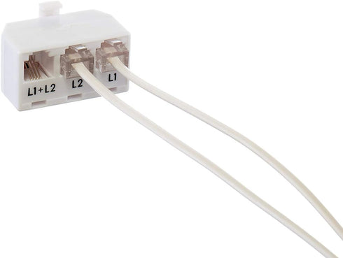 THE CIMPLE CO 3 Pack, White - 2 Line Phone Splitter - 3 Way Telephone Divider (1, 2, and Twin Lines) with RJ11 Keystone Jack - Adapter - 3 Pieces,...