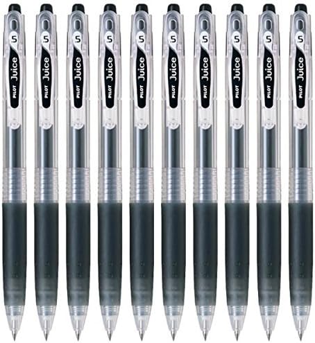 Pilot Juice 05 Retractable Gel Ink Pen (LJU-10EF), Extra Fine Point, 0.5mm, Black Ink, Set of 10...
