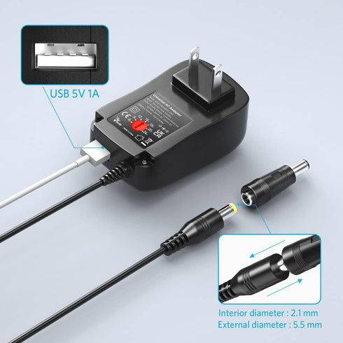 Belker 41W Universal 6V 9V 12V 15V 18V 20V 24V AC DC Adapter Power Supply for Household Electronics Router Smart Phone Mp3 Tablets CCTV Cameras - ...