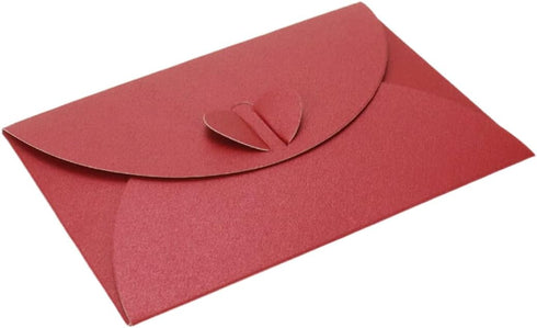 Red 24 Pack Heart Clasp Tiny Items Storage Cute Present Card Holder,Paper Envelopes,Envelopes for Invitation Gift Card Envelopes...