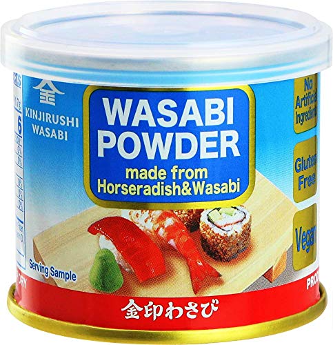 Kinjirushi Japanese Wasabi Powder For Sushi - 0.88 oz (25g)/Wasabia Japonica/Gluten Free, Vegan/Wasabi Powder Pure/Wasabi Paste for Sushi/Wasabi M...