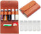Portable Spice Bag for Travel, Camping Spice Kit with 5 Jars, Foldable Leather Spice Holder Seasoning Storage Bag, Condiment Container Set for Out...