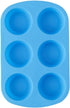Wilton Easy-Flex Silicone Muffin and Cupcake Pan, 6-Cup, Blue...