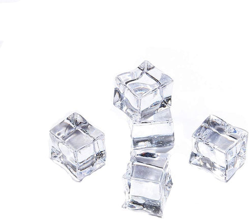 50 Pcs 20mm Clear Fake Ice Acrylic Decorative Ice Cubes Display for Home Decoration Wedding Centerpiece Vase Fillers,Photography Props&Kitchen Dec...