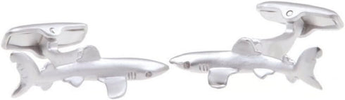 Shark Pair Cufflinks in a Presentation Gift Box & Polishing Cloth...
