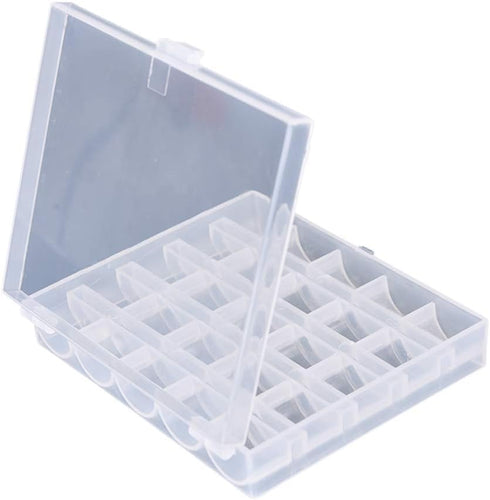 AKIRO 25 Slots Empty Bobbins Spools Box, Sewing Craft Plastic Case Storage Box for Sewing Machine 2 Pack...