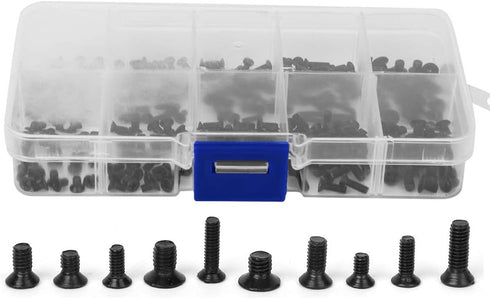 Carbon Steel Flat Head Machine, Screw Bolt Assortment Sets Nails, Screws Fasteners Screw Hardware Tool Cross Black Carbon Steel Electronics Indust...