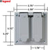 Legrand Pass & Seymour CA18G Cast Weatherproof Outdoor Cover, 2 Gang, 1 Toggle and 1 Duplex Opening, Gray (1 Count)...
