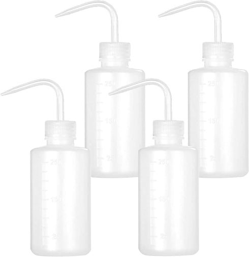 Tattoo Wash Bottles 4Pcs 250ml Safety Cleaning Bottle Watering Tool Plastic Squeeze Bottle for Medical Lab, Tattoo Supplies, Plant Irrigation Sque...