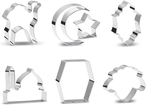 Aprildecember Ramadan and Eid Cookie Cutter Set of 7 - Mosque, Lantern, Moon, Star, Kaba, Sheep Head, Camel...