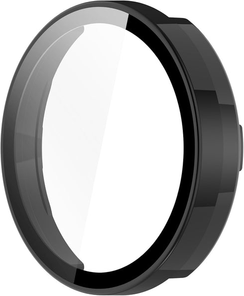 Smartwatch Full Coverage PC Protective Case Cover with Tempered Glass Screen Protector Compatible with Garmin Lily 2 Smartwatch Accessories(Black)...