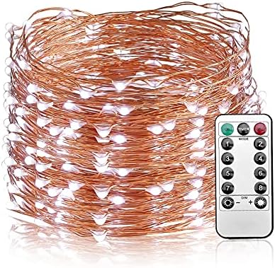 Mikasol Fairy String Lights, 1 Packs Led Fairy Lights Battery Operated Waterproof Copper Wire with Remote Control Fairy Lights for Bedroom. Firefl...