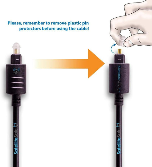 SatelliteSale Digital Toslink SPDIF Audio Optical Fiber Cable Universal Wire PVC Black Cord 50 feet...