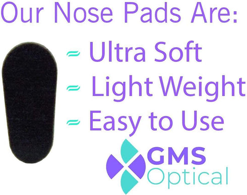 GMS Optical Soft Foam Self-Adhesive Nose Pads for Glasses, Sunglasses, and Eye-wear – 15mm (5 Pair, Black)...