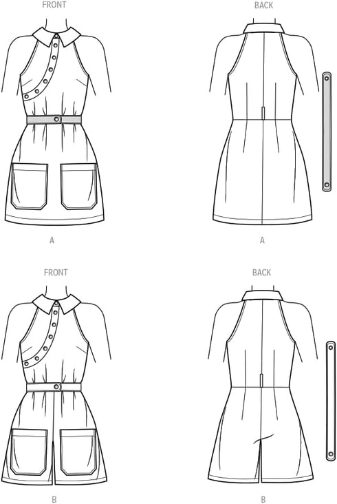 Know Me Misses' Sleeveless Mini Dress and Romper Sewing Pattern Kit, Design Code ME2030, Sizes 8-10-12-14-16...