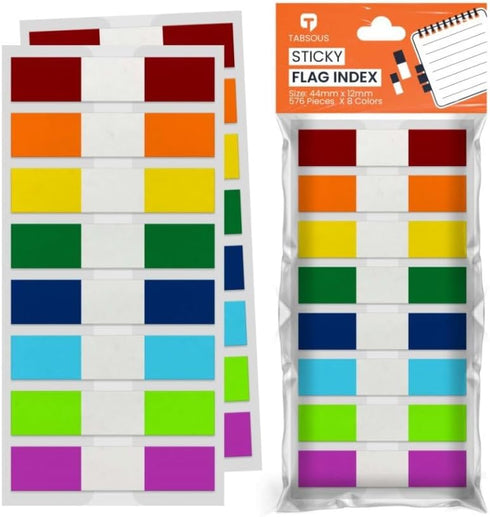 Sticky Tabs for Books, Notebooks & Documents - Annotate, Mark Pages, Eco-Friendly Index Tabs & Page Flags for Organizing - Self Adhesive & Waterpr...