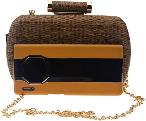 Women's Handwoven Straw Evening Handbags Summer Wallet Clutch Bag Crossbody Mobile Phone Bag...