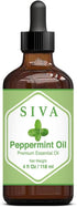 Siva Peppermint Essential Oil - 4 Fl Oz – Natural Peppermint Oil - for Diffuser, Face, Skin Care, Aromatherapy, Hair Care, Scalp and Body Massage ...