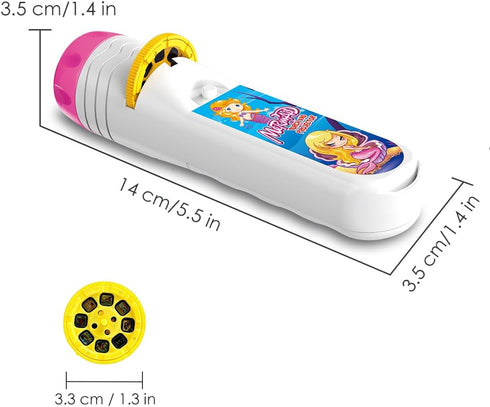 Mermaid Torch and Projector with 3 Discs 24 Images, Pink Torches Toys for Girl Age 3 4 5 6 7 Year Old Kids, Fairy Gifts for Girls, Projector Night...
