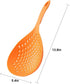 2 Pieces Strainer Scoop Colander Slotted Pasta Spoon Plastic Skimmer Spoon with Handle Food Drain Shovel for Kitchen Cooking, White and Orange 13....