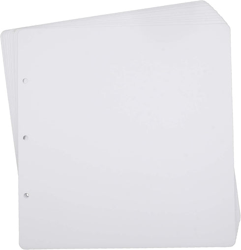 10 Sheets Double Sided (20 Pages) 11.6 x 11.6 inch Refill Pages, Acid Free Thick Additional Craft Paper Cardboard for All ADVcer 12x12" Loose-Leaf...
