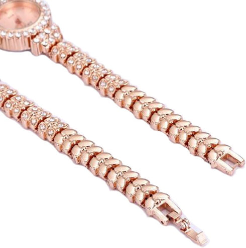 Gullor King Girl Royal Rose Gold Bracelet Watch Full Crystal Diamonds for Ladies Quartz Round...