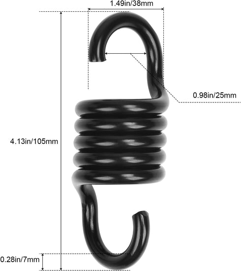 Hammock Spring Swing Hammoch Springs for Hanging Porch Chair 550lbs Weight Capacity,Black...