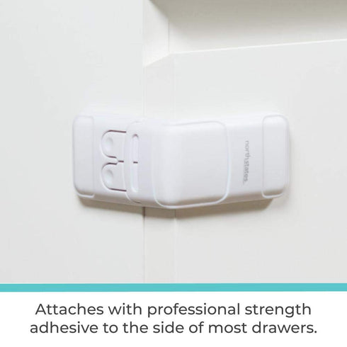 Toddleroo by North States - Corner Drawer Locks for Baby Proofing: Child Proof Drawer Locks - 2 Pack - White...