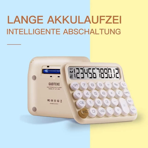 Mechanical Switch Calculator, Desktop Calculator 12 Digit Large LCD Display Big Button Calculator for Christmas Apricot Clear Standard for Daily a...