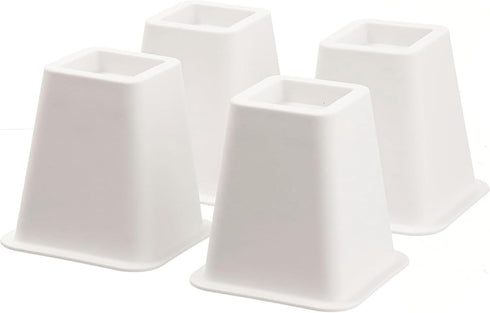 HOME IT 5 to 6-inch Super Quality Black Bed Risers - Helps You Storage Under The Bed - 4-Pack (White)...
